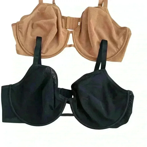 Auden Women's Black, Beige Lightweight Underwired Bra Set of 3 Size 46DDD - Picture 5 of 8
